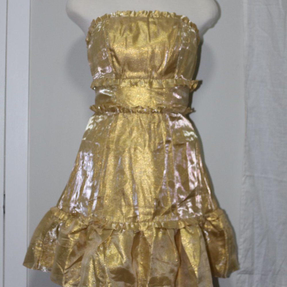 Keepsake the Label | Keepsake Strapless Mini Dress in Gold